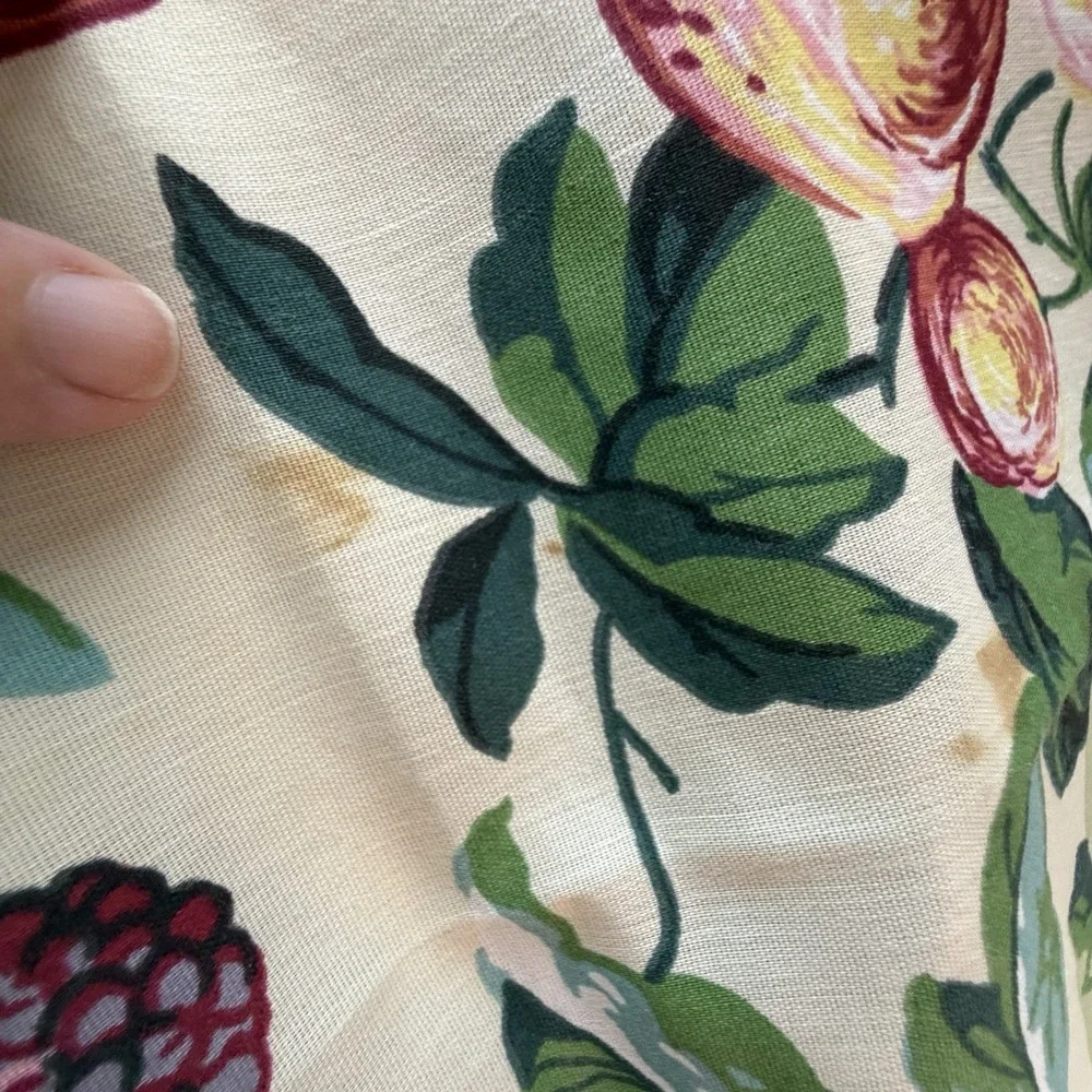 Vintage Set of 8 Linen Dinner Napkins Fruit & Leaves 17
